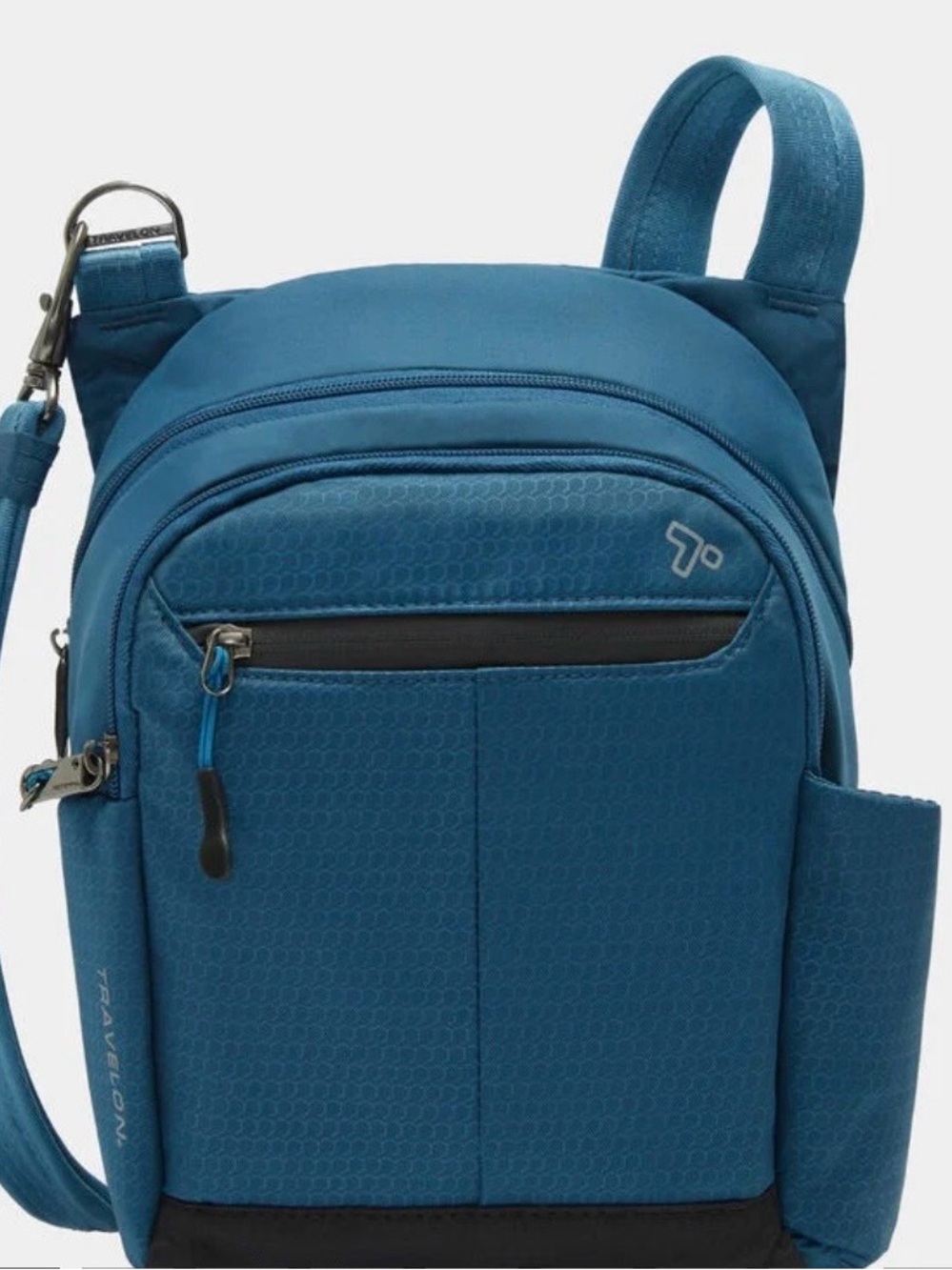 Travelon Teal Blue Anti-Theft Crossbody Backpack. Men or Women Bag.